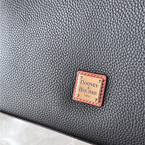 New Dooney & Bourke Black Pebble Leather Hobo Shoulder Bag - Picture 3 of 7